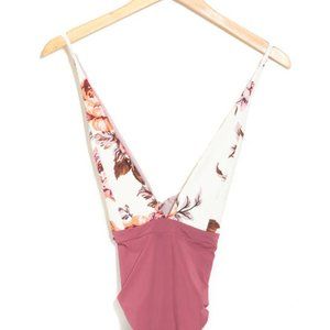 Maaji cherry Rainbow V Plunge One-piece reversible Swimsuit medium